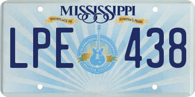 MS license plate LPE438