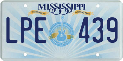 MS license plate LPE439