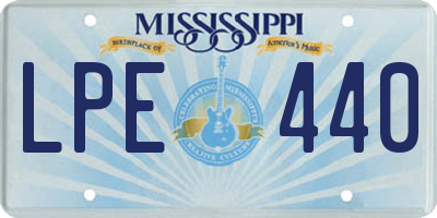 MS license plate LPE440