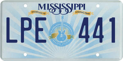 MS license plate LPE441