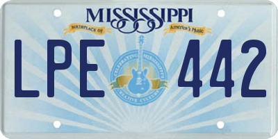 MS license plate LPE442