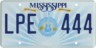 MS license plate LPE444
