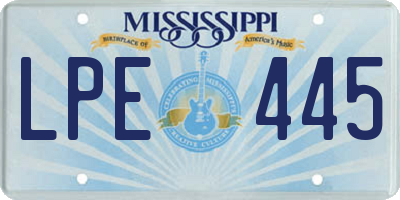 MS license plate LPE445