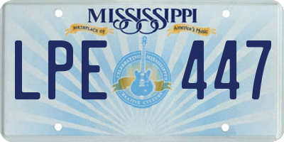 MS license plate LPE447
