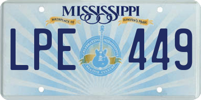MS license plate LPE449