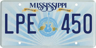 MS license plate LPE450