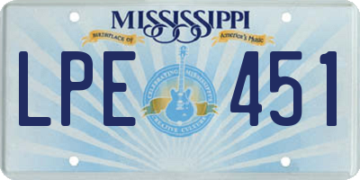 MS license plate LPE451