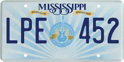 MS license plate LPE452