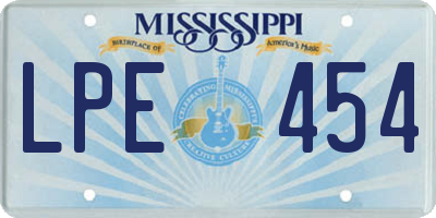 MS license plate LPE454