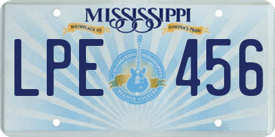 MS license plate LPE456