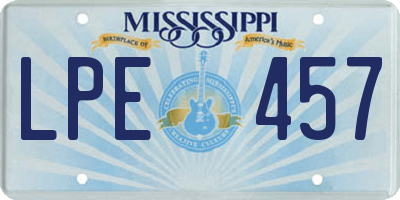 MS license plate LPE457
