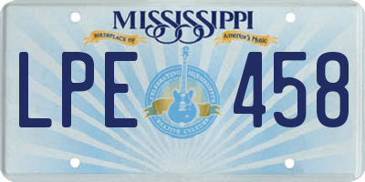 MS license plate LPE458