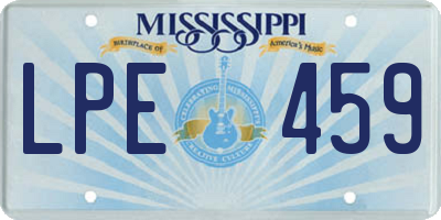 MS license plate LPE459