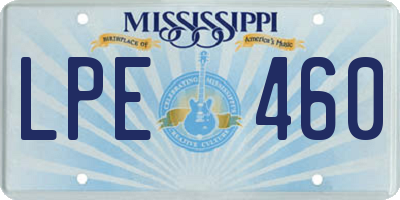 MS license plate LPE460