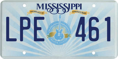 MS license plate LPE461