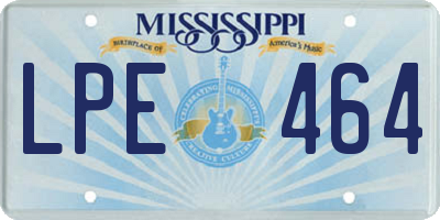 MS license plate LPE464