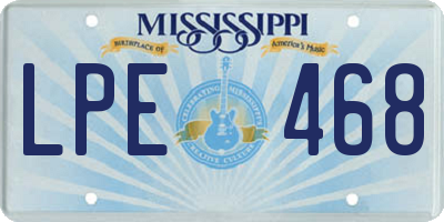 MS license plate LPE468