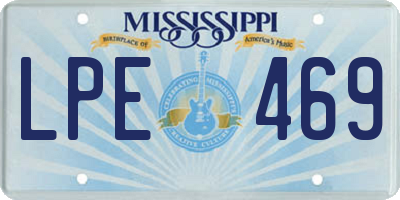 MS license plate LPE469