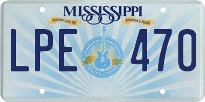 MS license plate LPE470