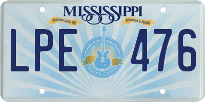 MS license plate LPE476
