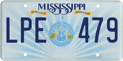 MS license plate LPE479