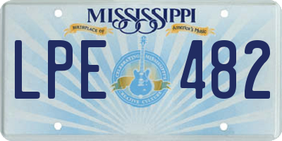 MS license plate LPE482