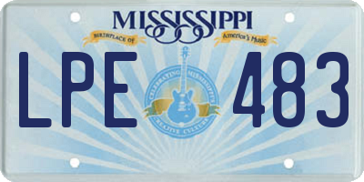 MS license plate LPE483
