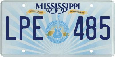 MS license plate LPE485