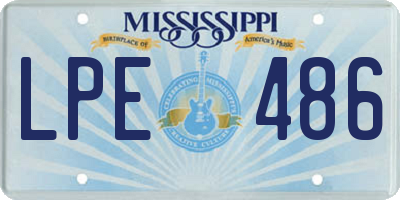MS license plate LPE486