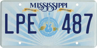 MS license plate LPE487