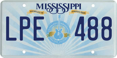 MS license plate LPE488