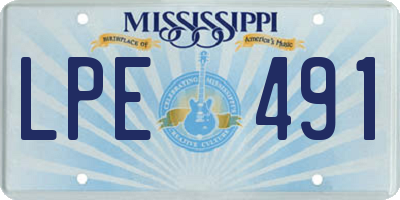 MS license plate LPE491