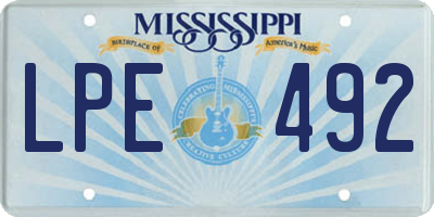 MS license plate LPE492