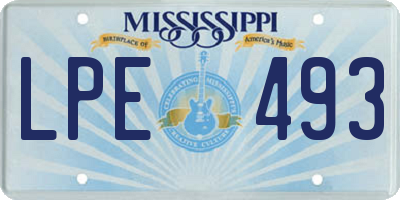 MS license plate LPE493