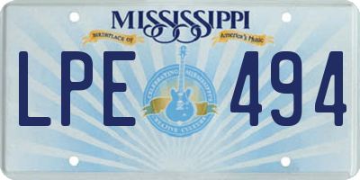MS license plate LPE494