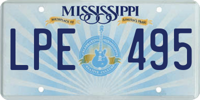 MS license plate LPE495