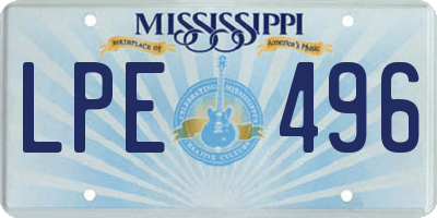 MS license plate LPE496
