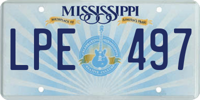 MS license plate LPE497