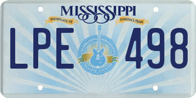MS license plate LPE498