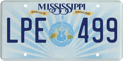 MS license plate LPE499