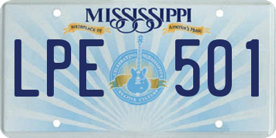 MS license plate LPE501
