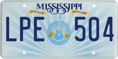 MS license plate LPE504