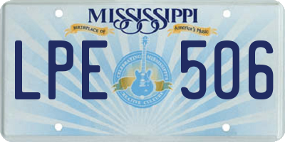 MS license plate LPE506