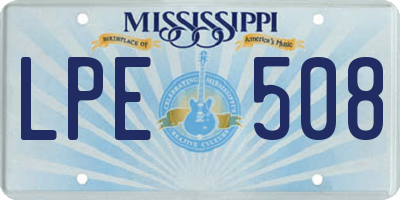 MS license plate LPE508