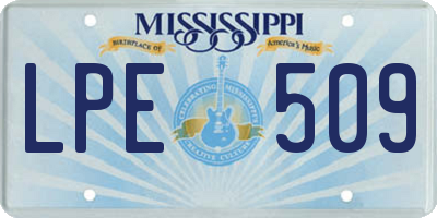 MS license plate LPE509