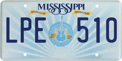 MS license plate LPE510