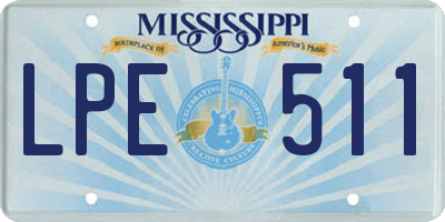 MS license plate LPE511