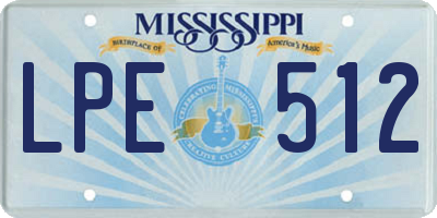 MS license plate LPE512