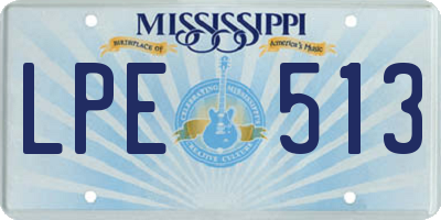 MS license plate LPE513