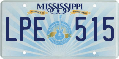 MS license plate LPE515